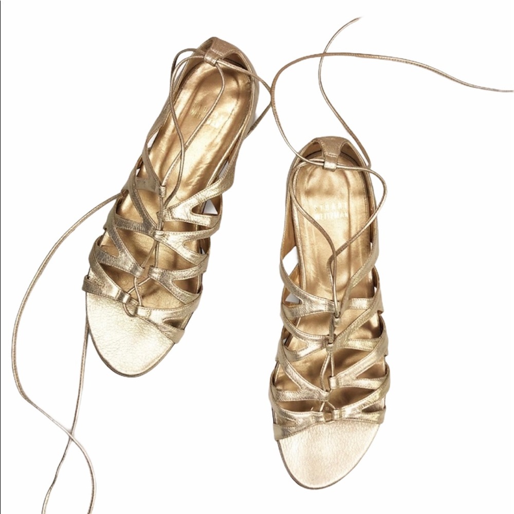 Stuart Weitzman Gold Gladiator Sandals